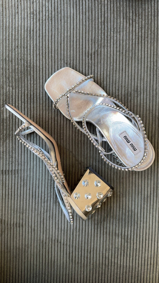 Miu Miu Embellished Block Heels