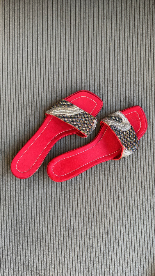 Valentino Embellished Slides