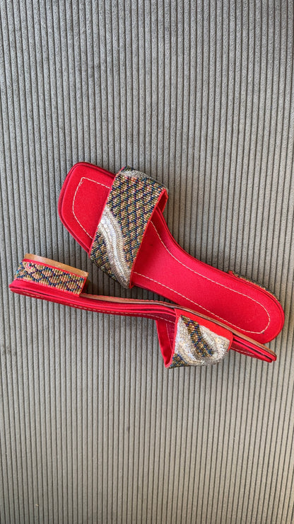 Valentino Embellished Slides