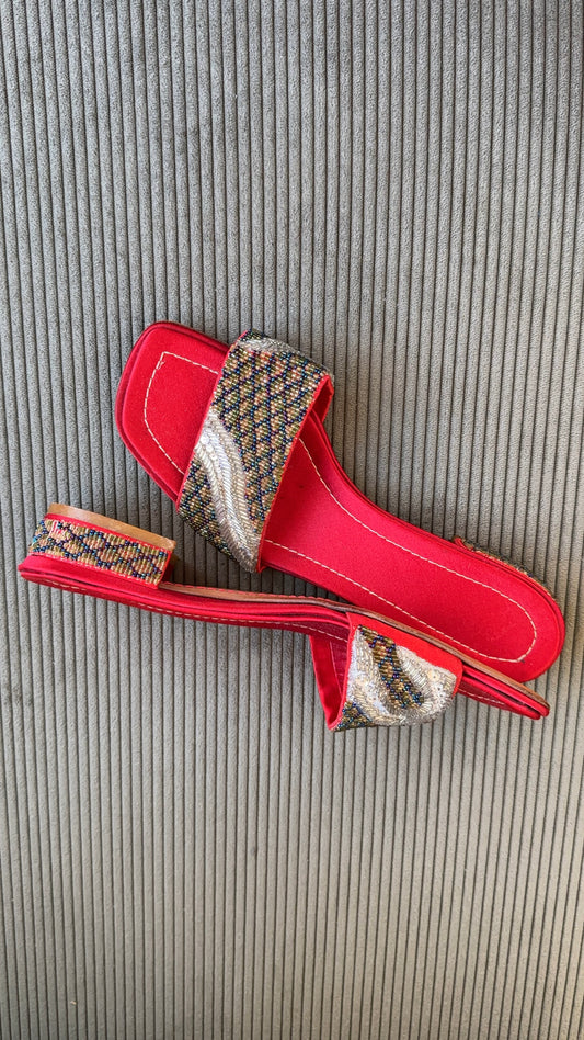 Valentino Embellished Slides