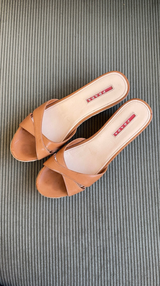 Prada Leather Wedges