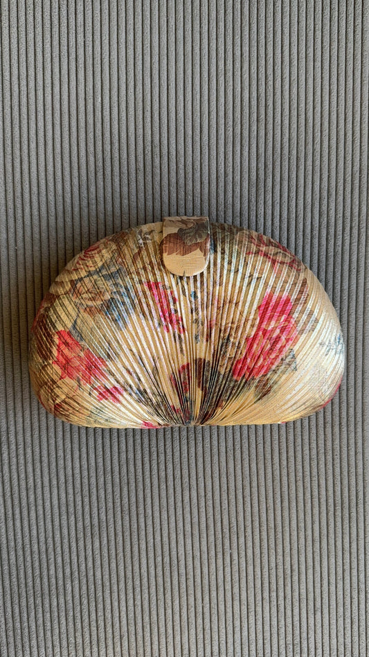 Vintage Floral Pleated Clutch