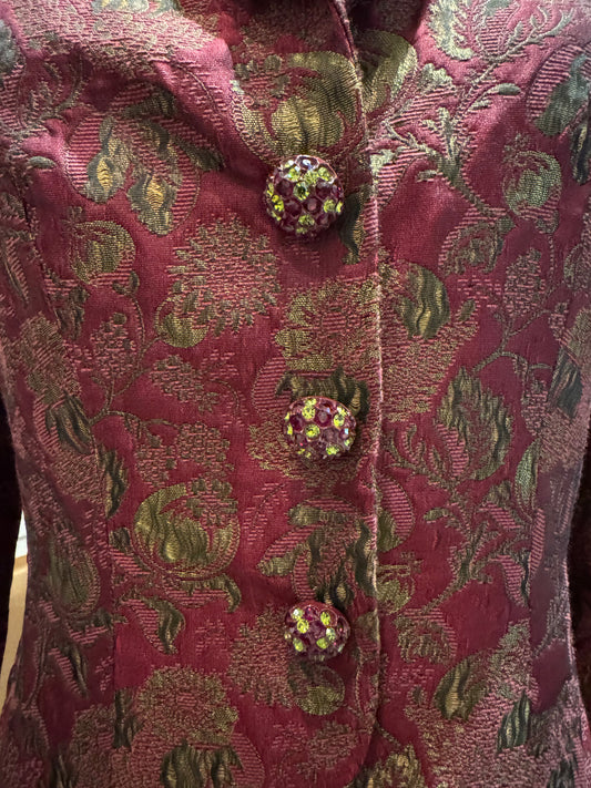 Victor Costa Burgundy Brocade Jacket