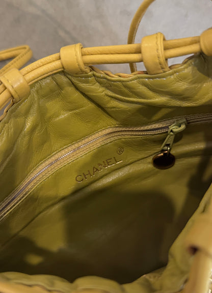 Chanel Yellow Woven Bag