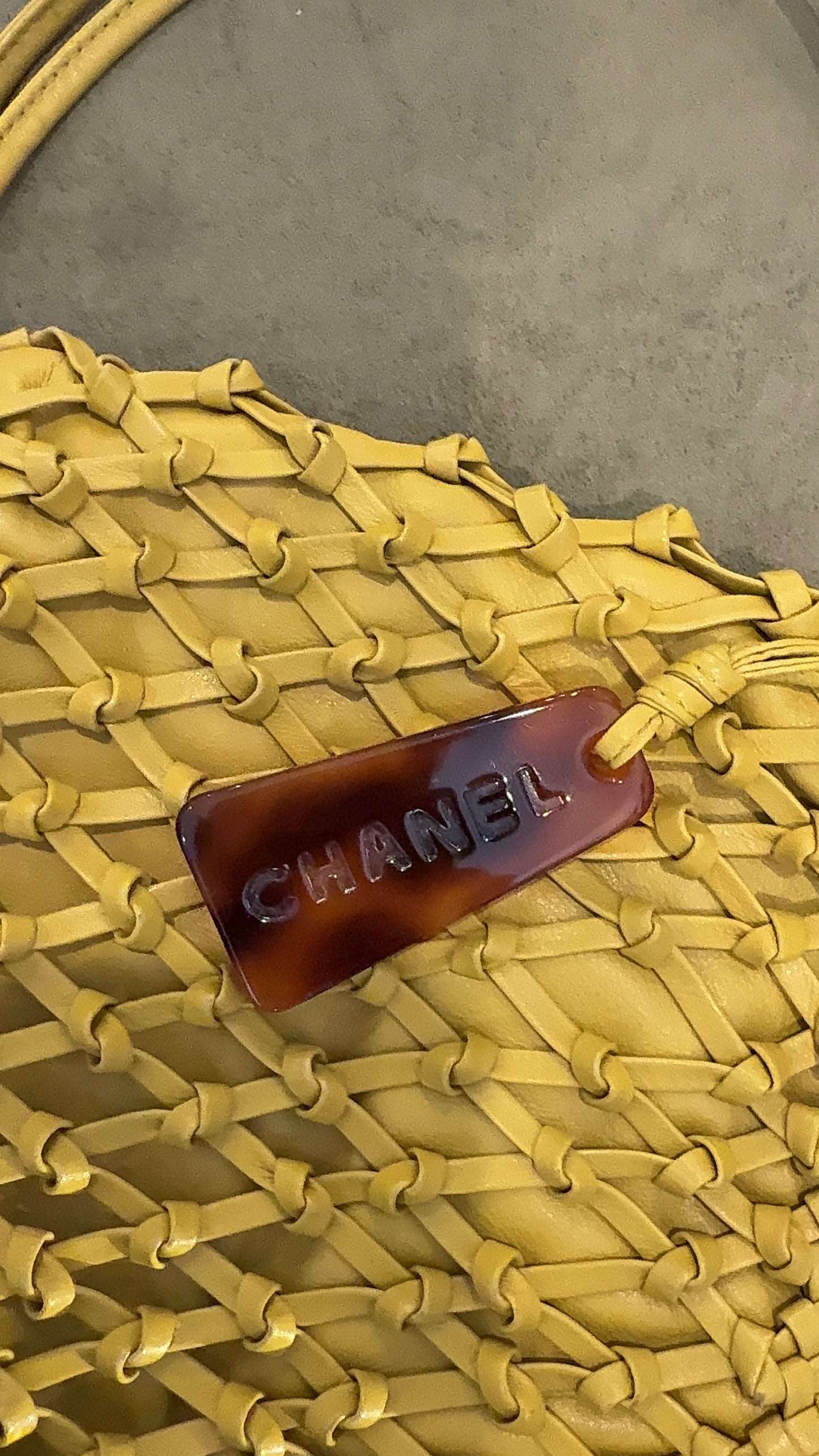Chanel Yellow Woven Bag