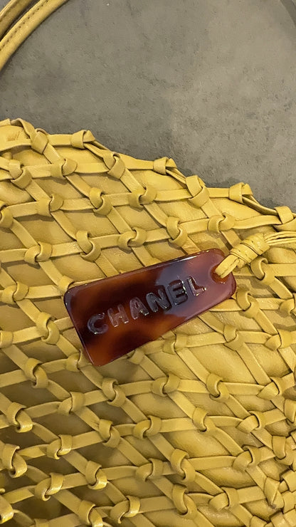 Chanel Yellow Woven Bag