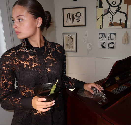 Valentino Lace Button Down