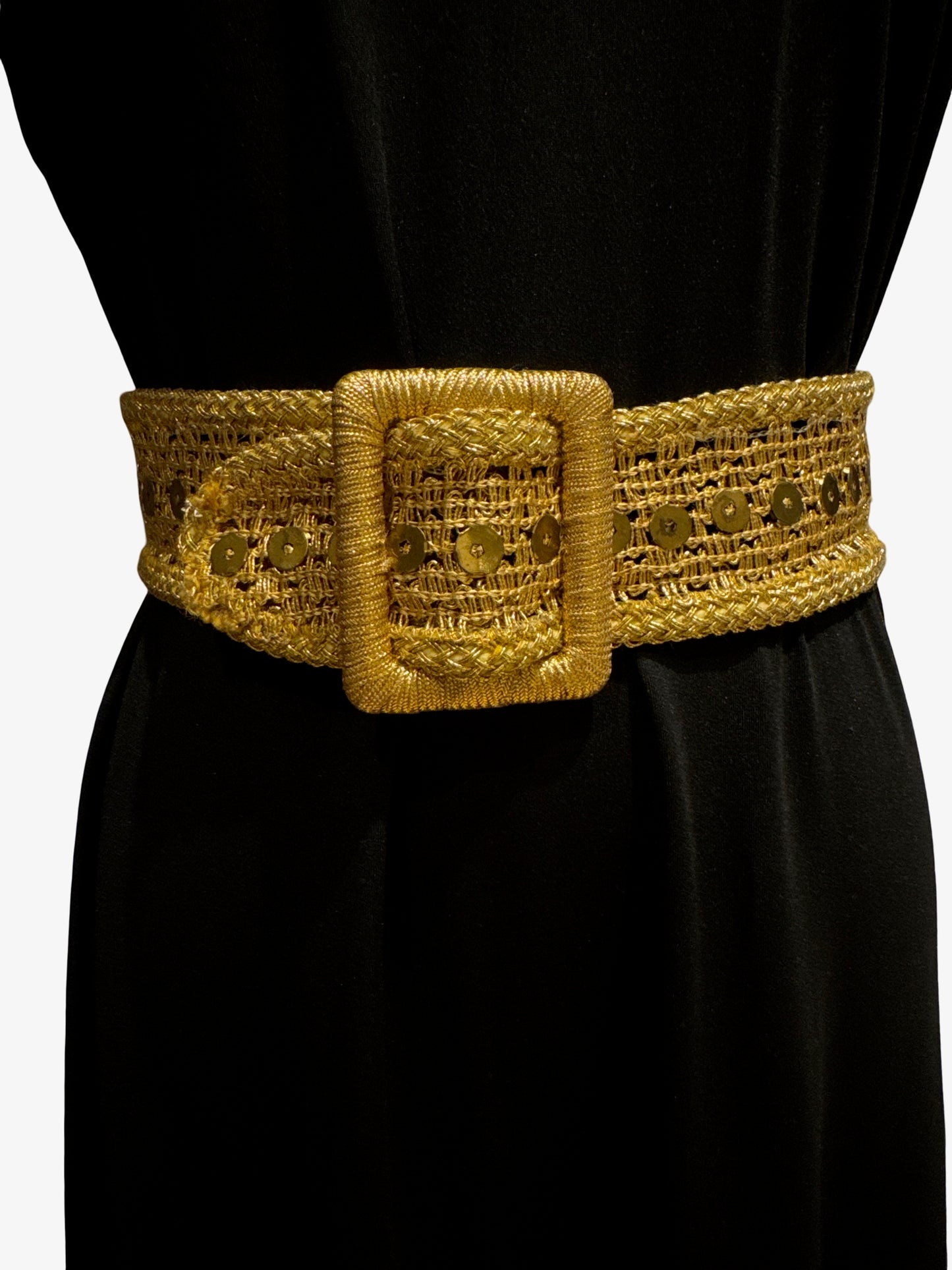 Gold Crochet Sequin Belt