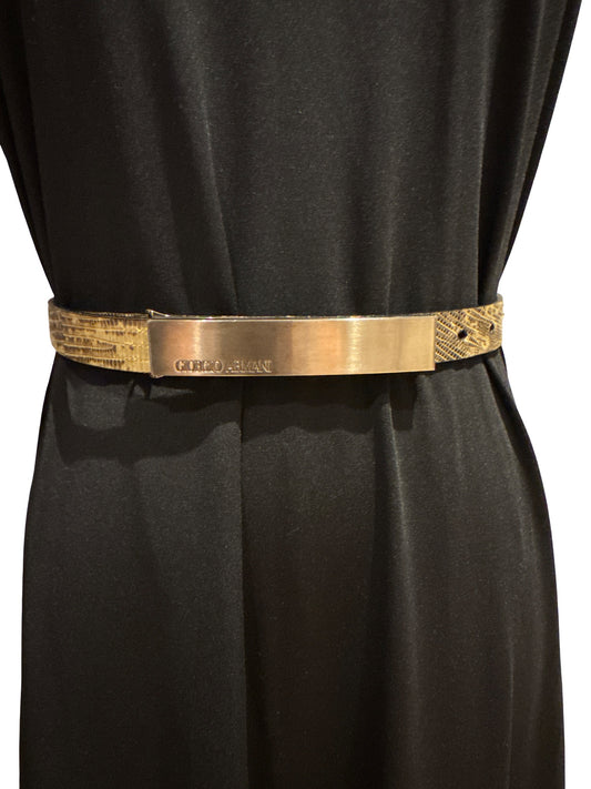 Giorgio Armani Reptile Belt Silver Hardware