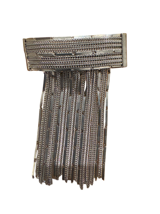 #001 Silverstone Long Fringe Brooch