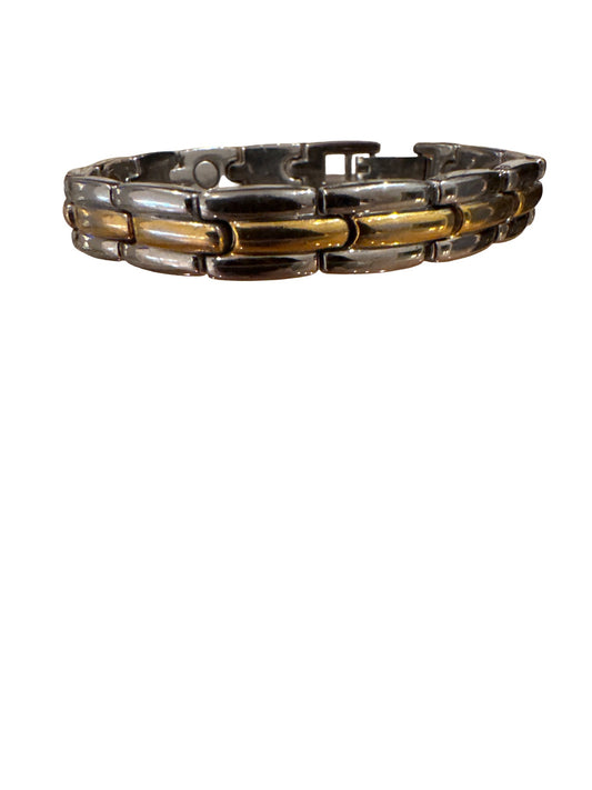 Vintage Silver/Gold Tone Stainless Link Bracelet