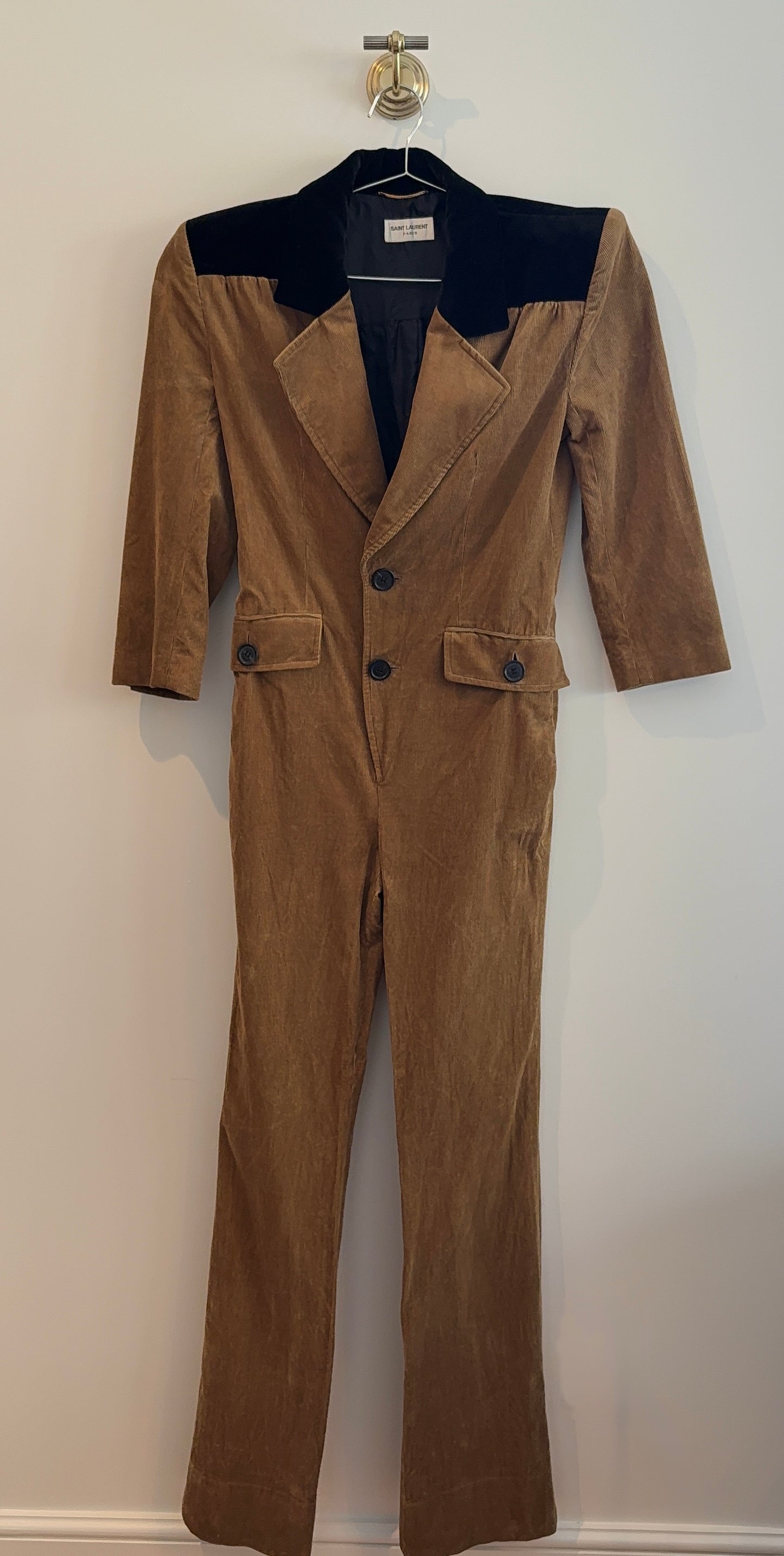 Saint Laurent Corduroy Tuxedo Jumpsuit