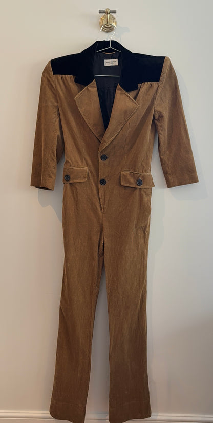 Saint Laurent Corduroy Tuxedo Jumpsuit
