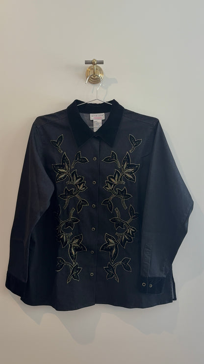 Victor Costa Embroidered Denim Overshirt