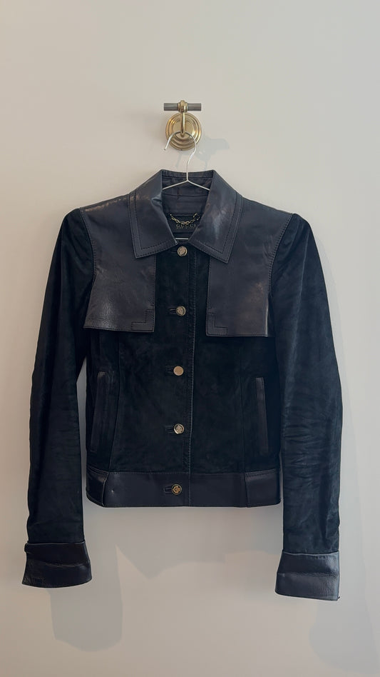 Gucci Suede and Leather Bomber Jacket