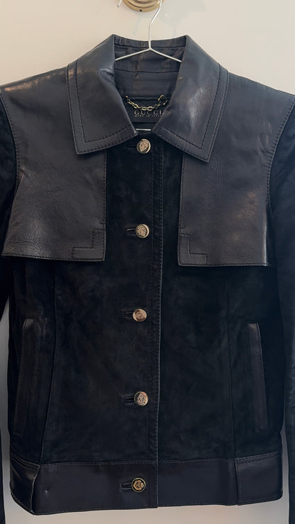 Gucci Suede and Leather Bomber Jacket