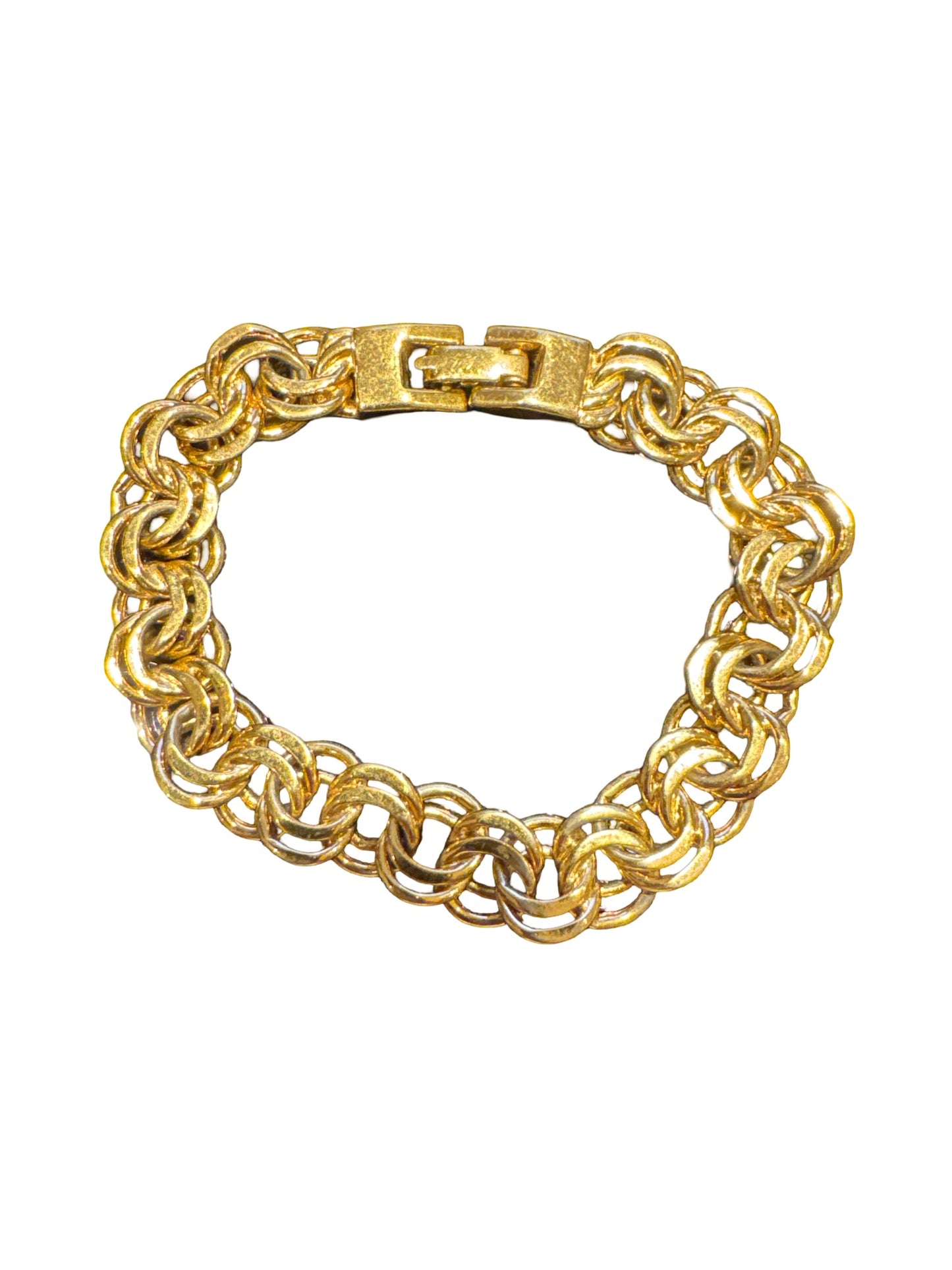Gold Tone Double Link Bracelet