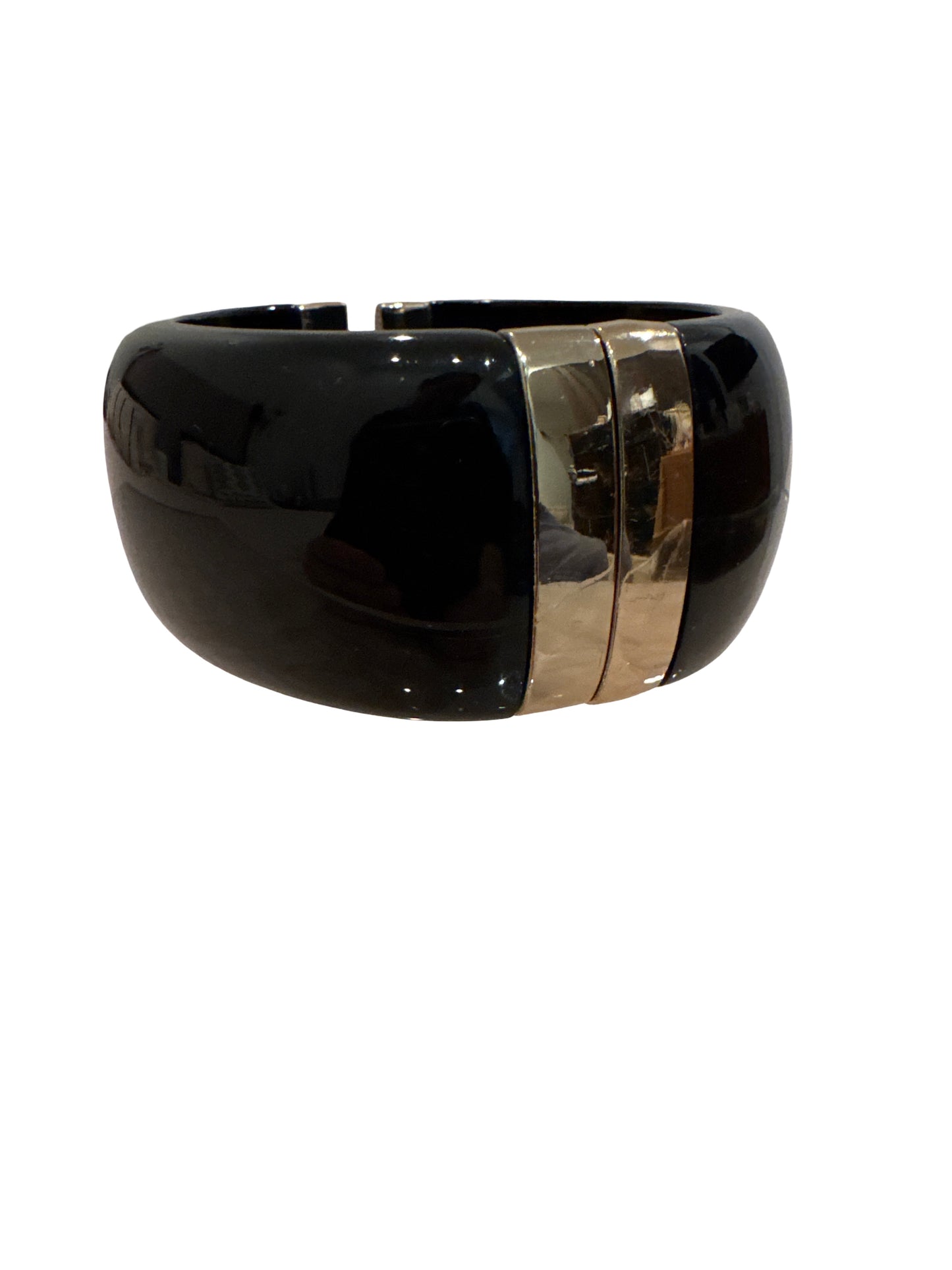 Black and Silver Resin Cuff