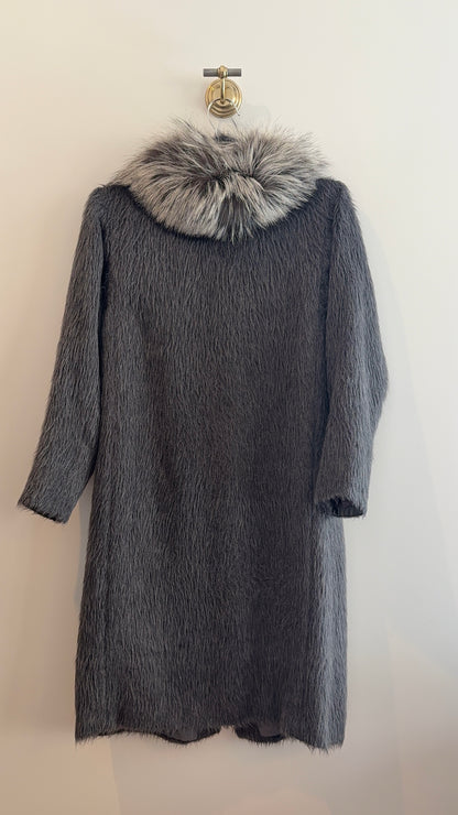 Oscar de la Renta Embellished Mohair Coat