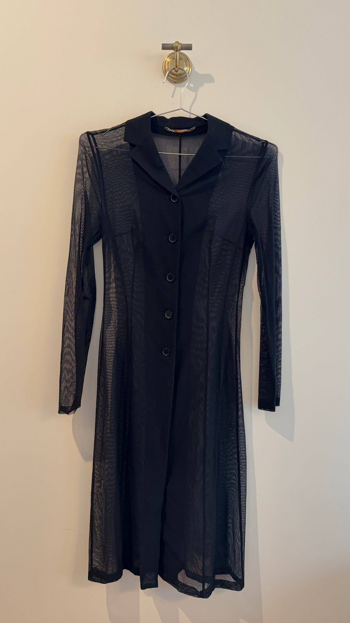 Dolce & Gabbana Sheer Button Up Coat Dress