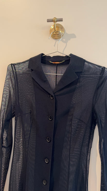 Dolce & Gabbana Sheer Button Up Coat Dress
