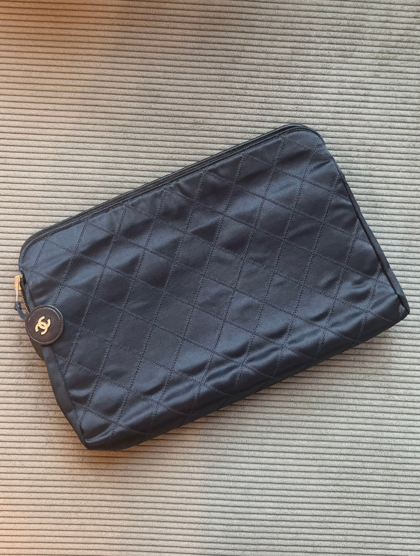 Chanel Satin Quilted Clutch