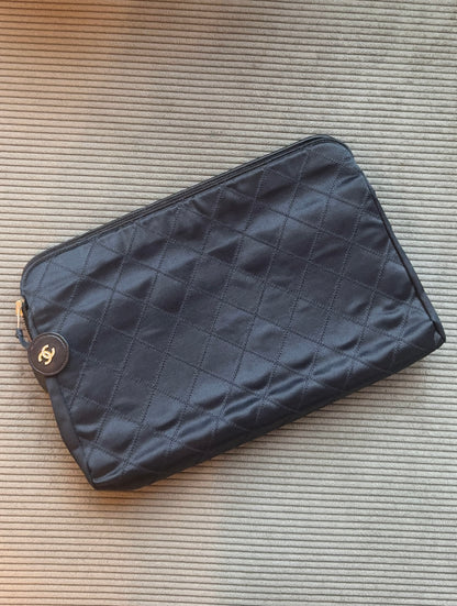 Chanel Satin Quilted Clutch