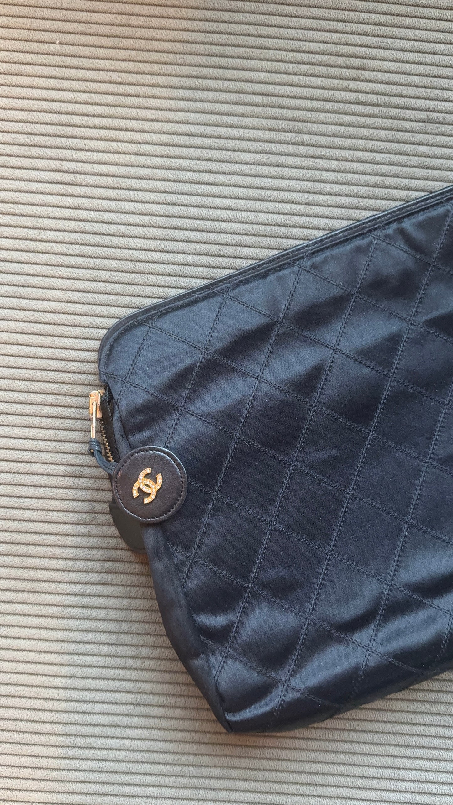 Chanel Satin Quilted Clutch