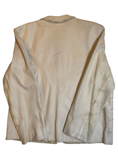 Leather embroidered jacket