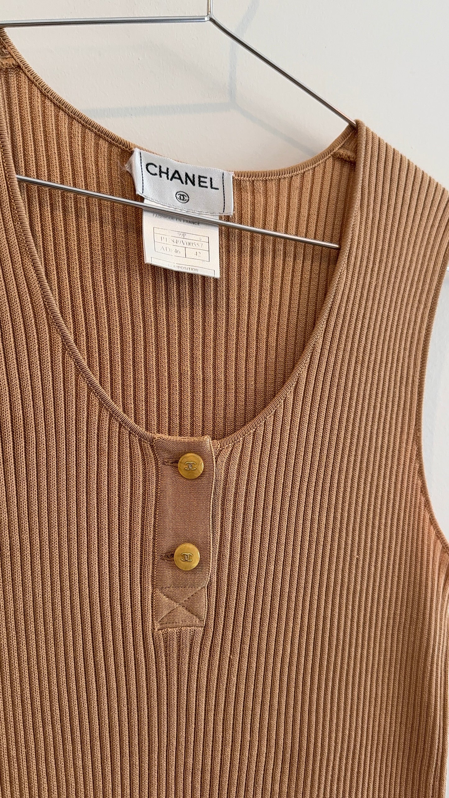 Chanel Logo Button Tank
