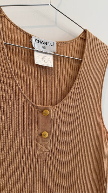 Chanel Logo Button Tank