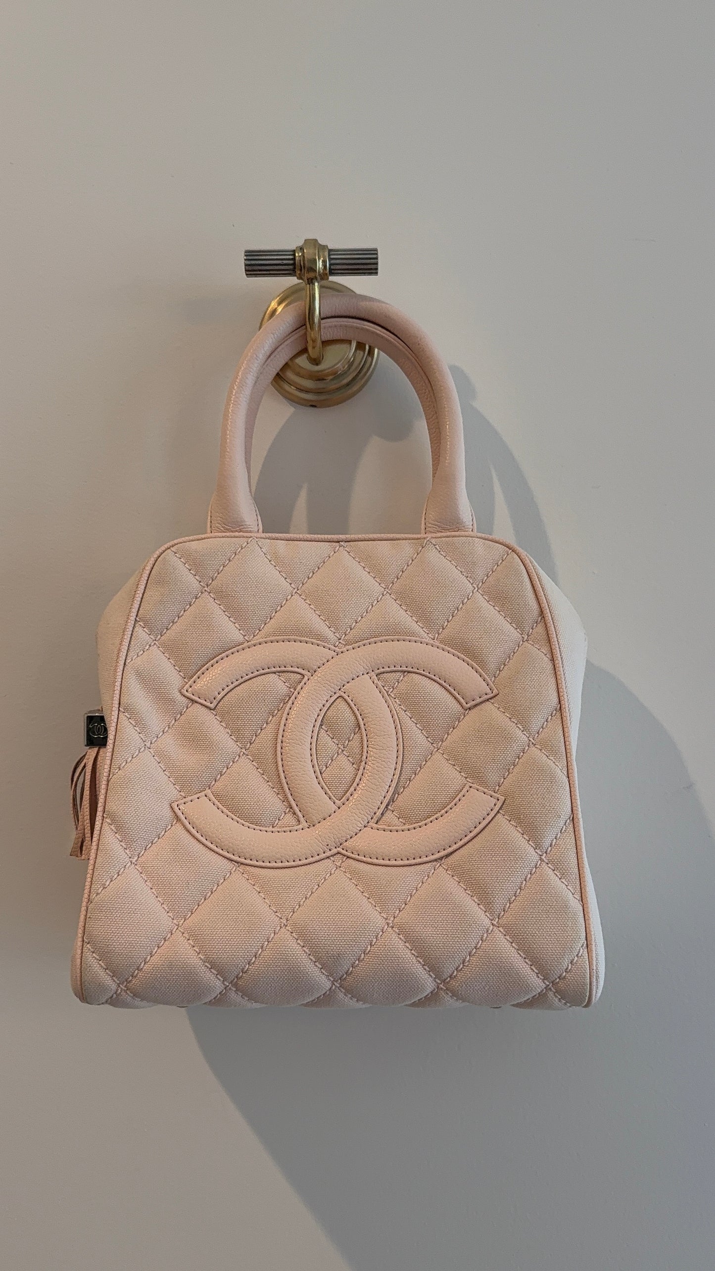 Chanel Blush Quilted Handle Bag