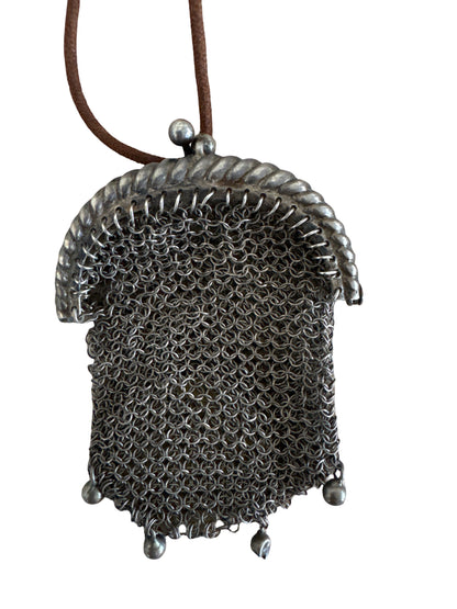 Antique Mesh Coin Purse Neckace