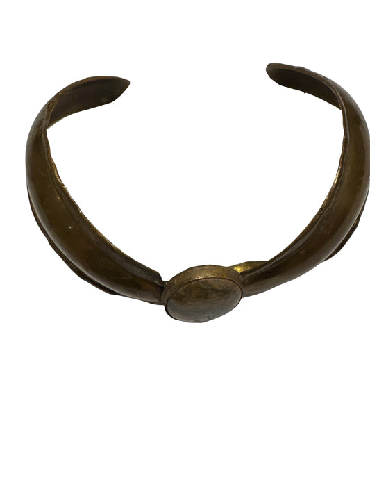 Brass Collar with Ocean Jasper Stone Necklace