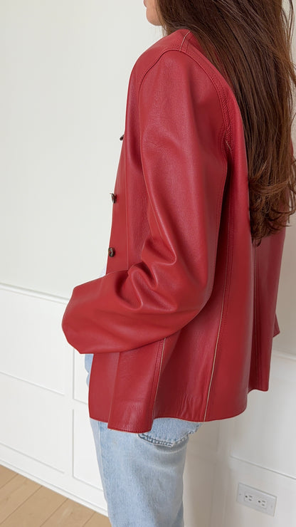 Loro Piana Leather Button Up