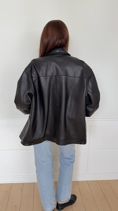 Ralph Lauren Brown Leather Bomber Jacket