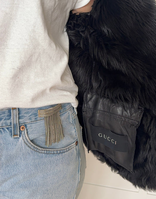 #001 Silverstone Long Fringe Brooch