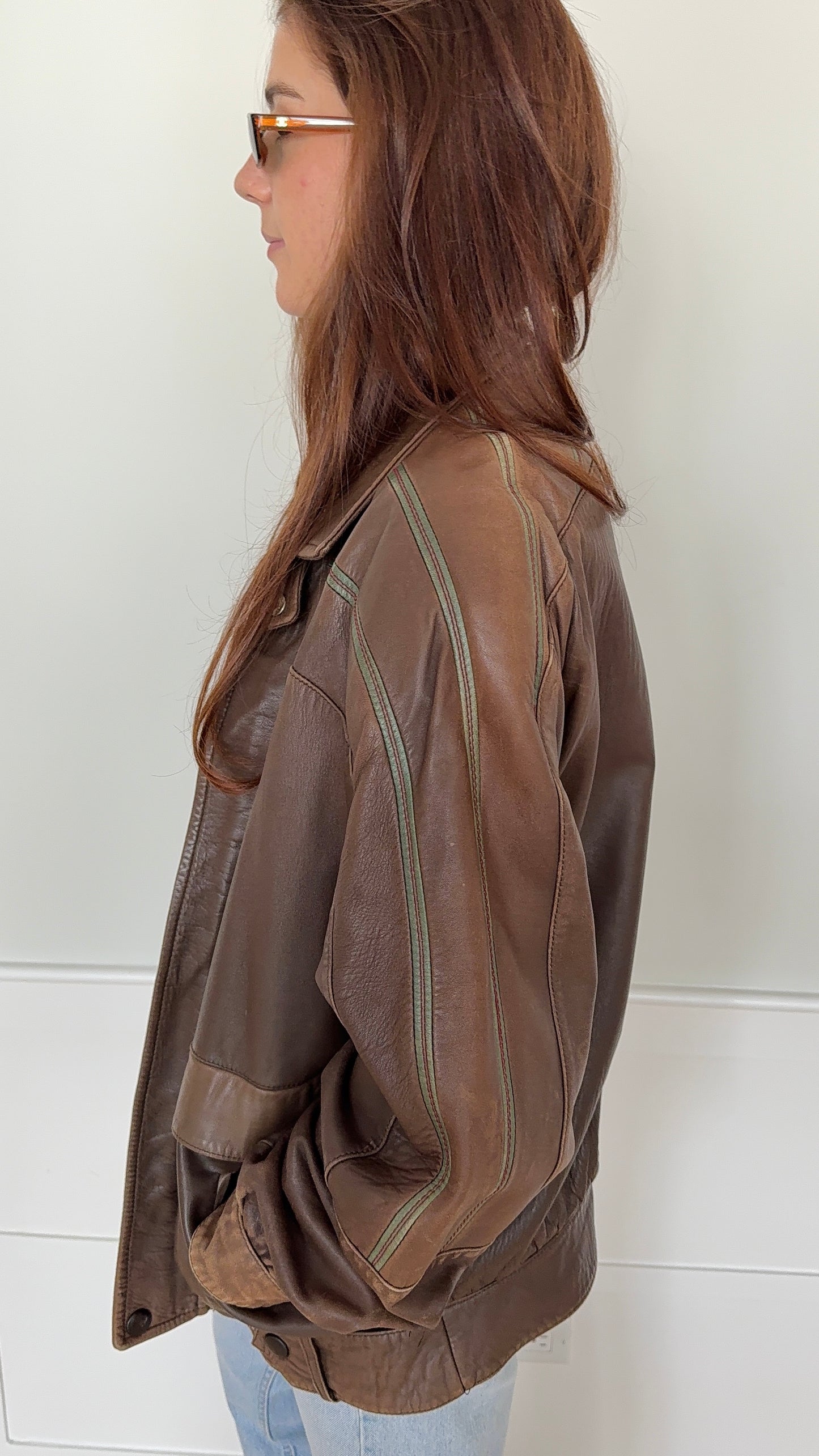 Valentino Brown Leather Bomber
