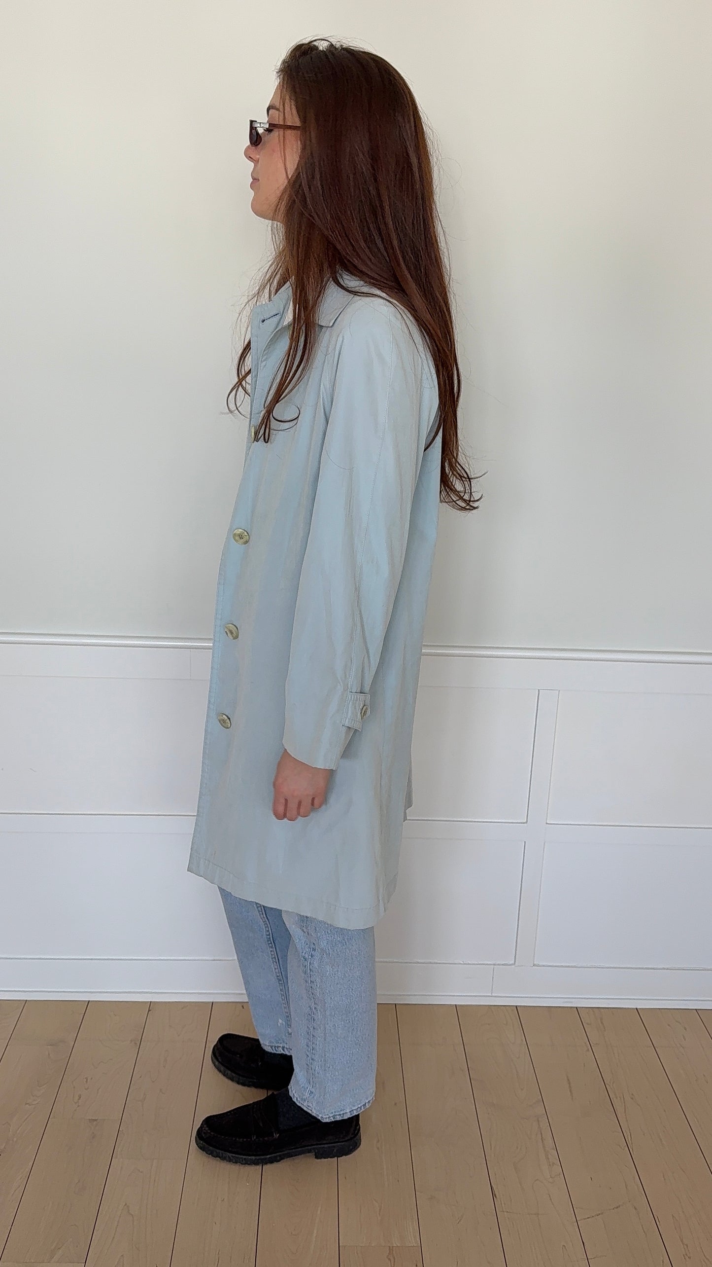 Burberry Baby Blue Trench Coat