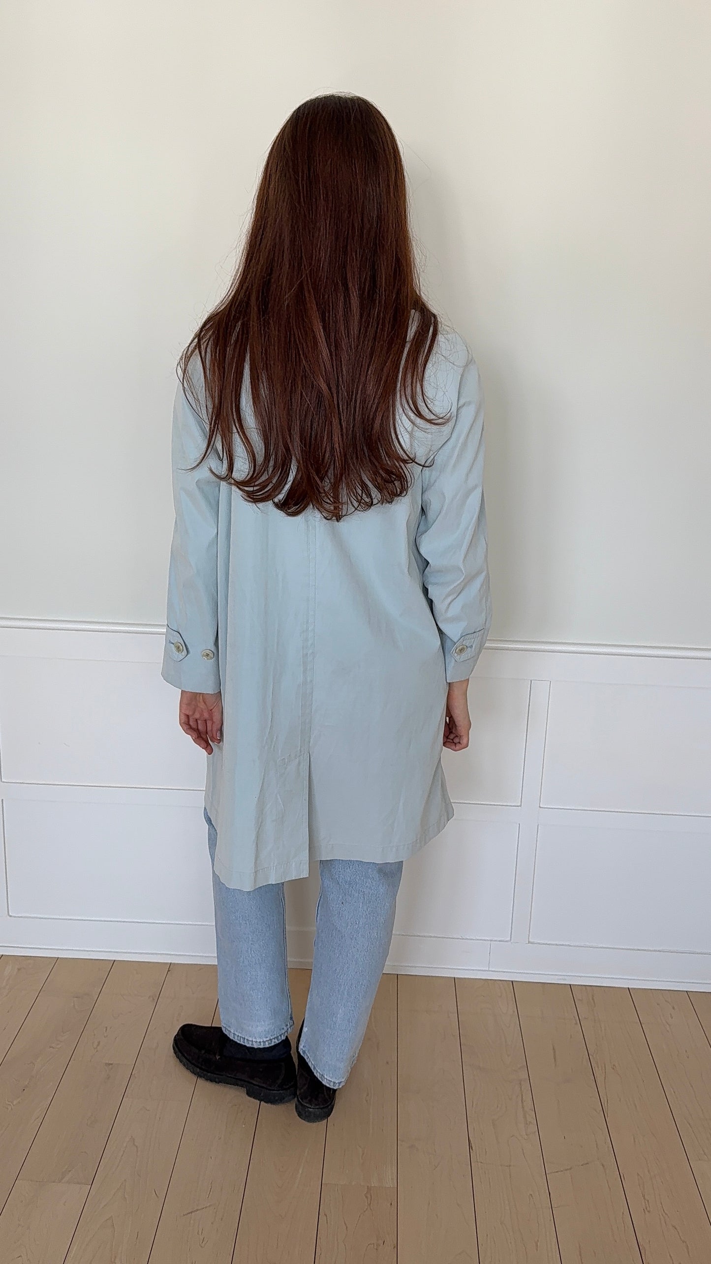 Burberry Baby Blue Trench Coat