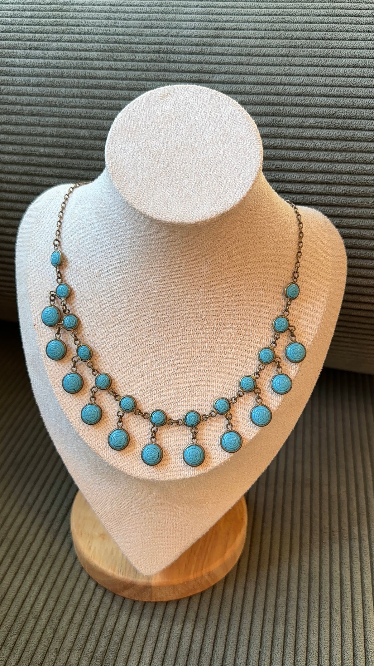 Turquoise Glass Drop Necklace