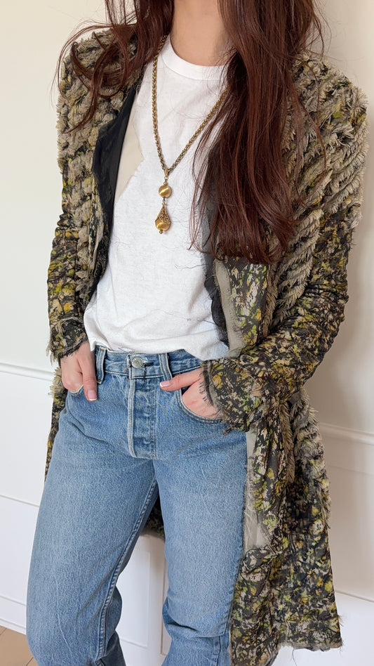 Bottega Veneta Green Patterned Silk Jacket