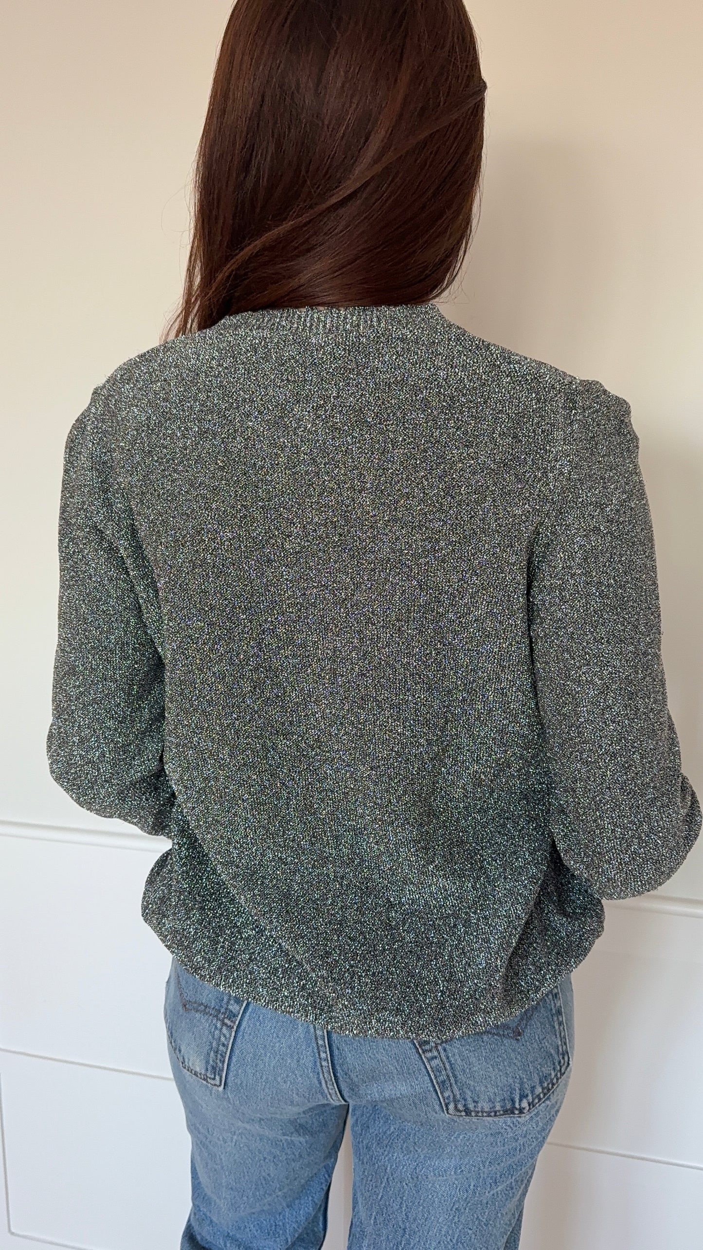 Bottega Veneta Metallic Silver Cardigan