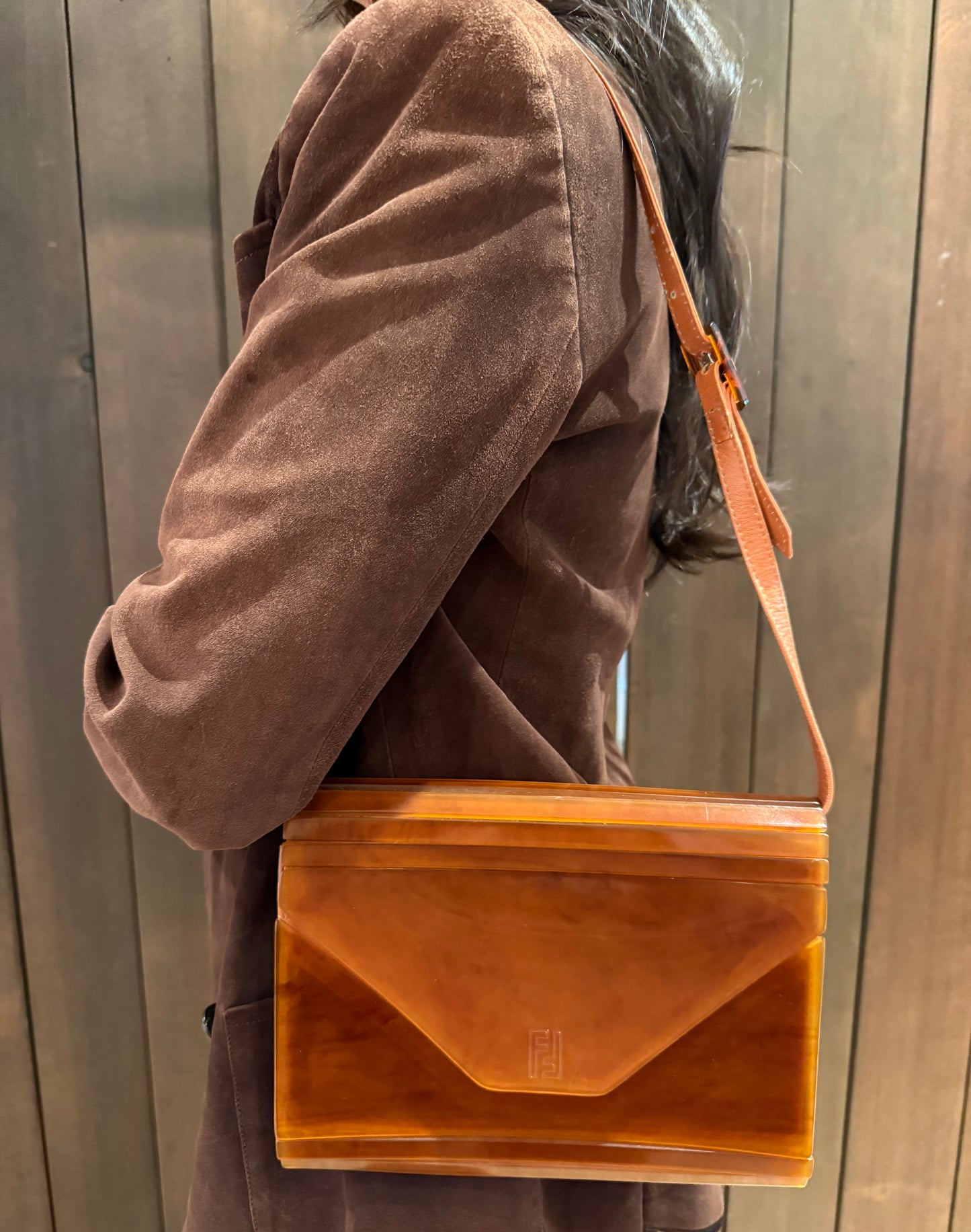 Fendi Brown Lucite Bag