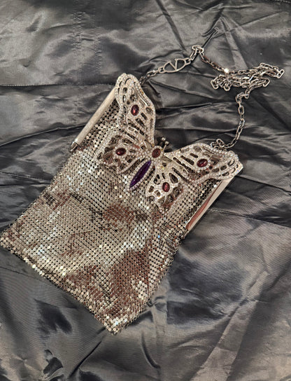 Valentino Silver Butterfly Chain Bag