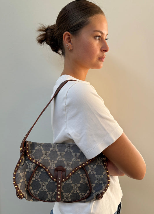 Celine Denim Macadam Bag