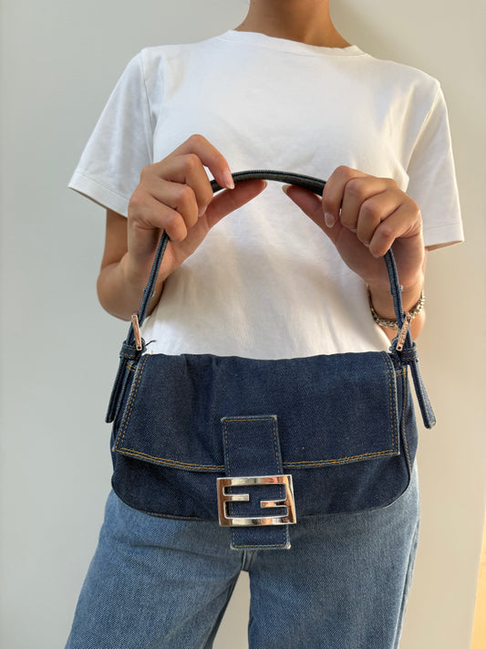 Fendi Denim Baguette Bag