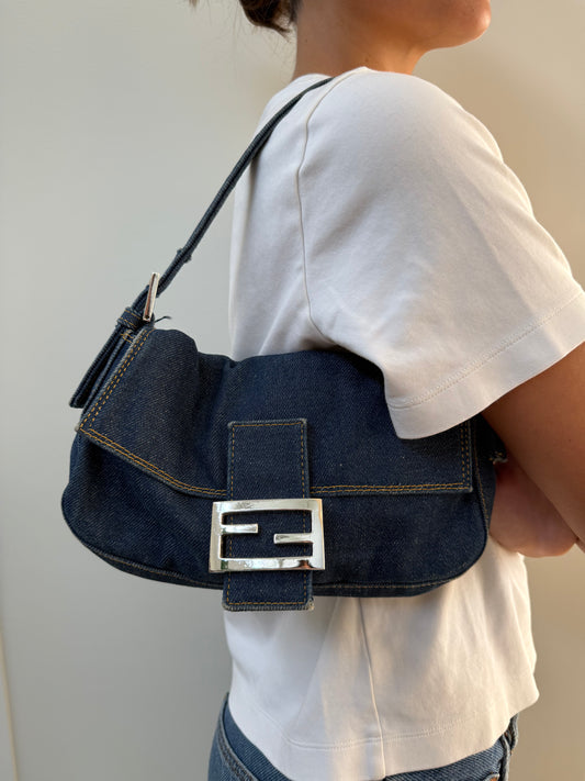 Fendi Denim Baguette Bag