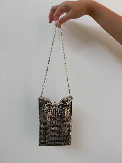 Valentino Silver Butterfly Chain Bag