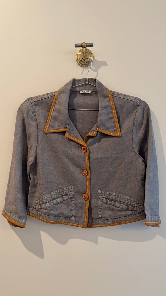 Miu Miu Linen Cropped Blazer